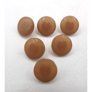 Dress  Blouse Buttons Tan Plastic Shank 6 Count ⅜ inch diameter
